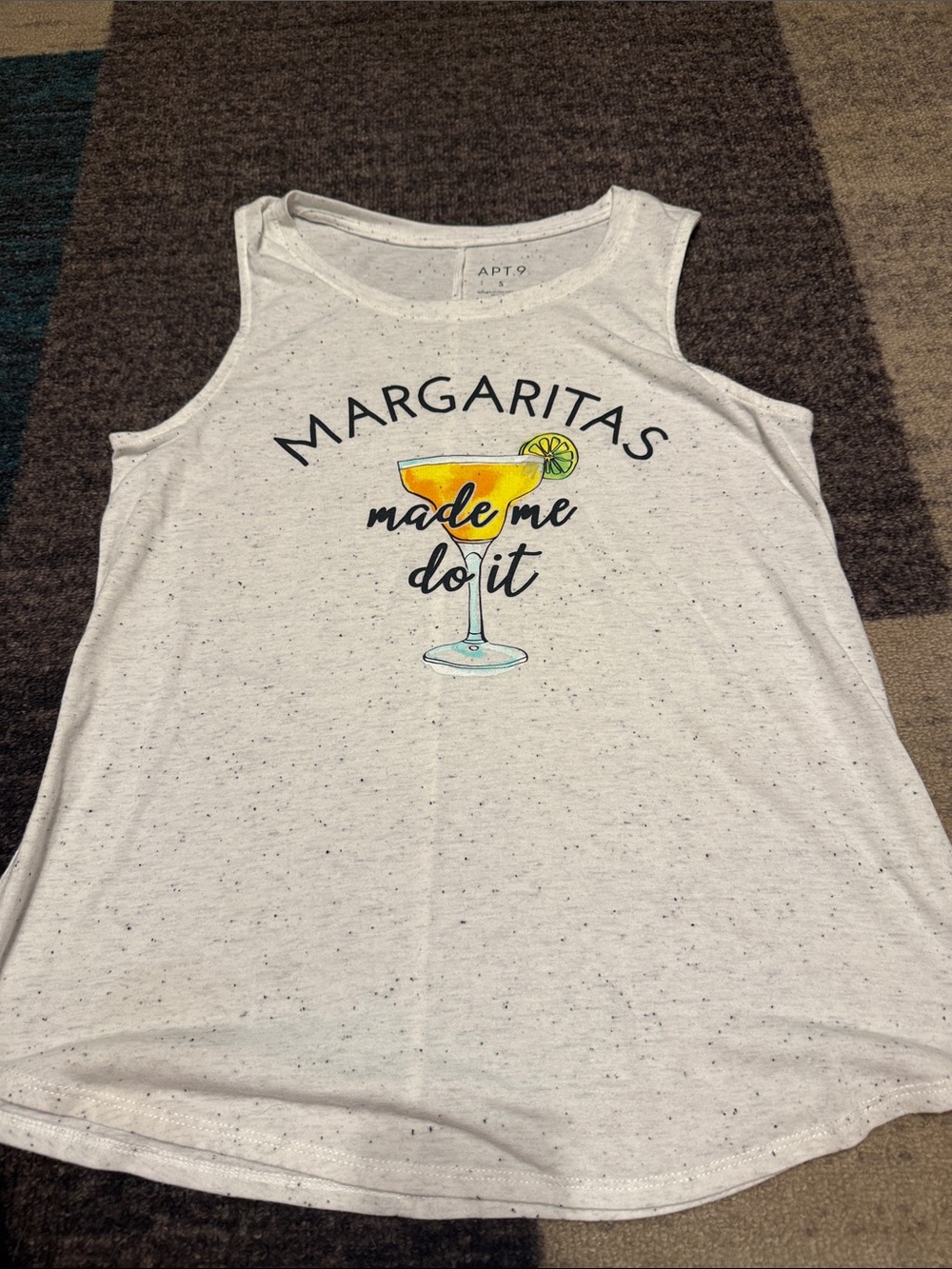 Apt. 9 White Graphic Tank with Yellow Margarita Print